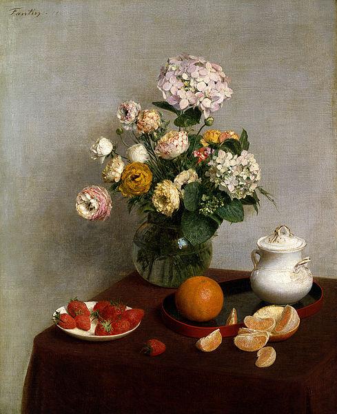 Henri Fantin-Latour Flores de Verao e Frutos oil painting image